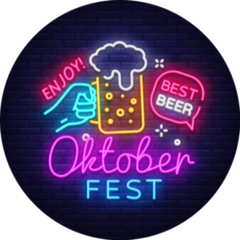 German Oktoberfest Neon Beer Sign Sticker