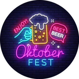 German Oktoberfest Neon Beer Sign Sticker