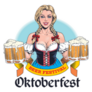German Oktoberfest Waitress Beer Lettering Sticker