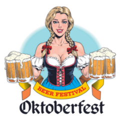 German Oktoberfest Waitress Beer Lettering Sticker