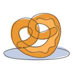 German Pretzel Logo Snack Sticker