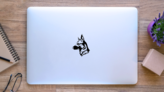 German Shepherd Dog Head Sticker on a Laptop (New) example