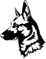 German Shepherd Dog Head Sticker