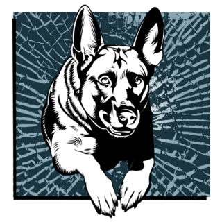 German Shepherd Glass Sticker