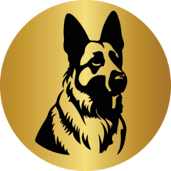 German Shepherd Gold Sticker