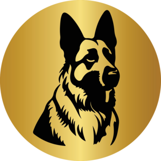 German Shepherd Gold Sticker