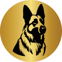 German Shepherd Gold Sticker