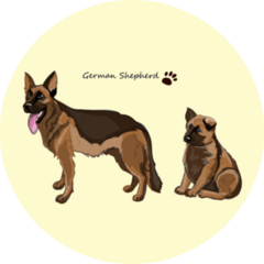 German Shepherd Growth Sticker