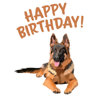 German Shepherd HBD Sticker