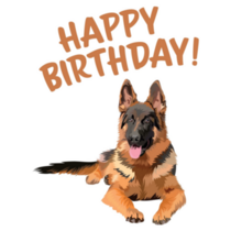 German Shepherd HBD Sticker