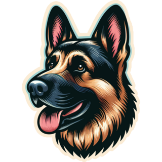 German Shepherd Head Sticker