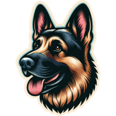 German Shepherd Head Sticker