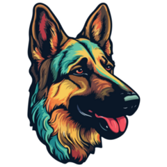 German Shepherd Icon Sticker