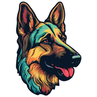German Shepherd Icon Sticker