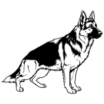 German Shepherd Illustration Sticker
