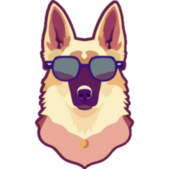 German Shepherd In Glasses Sticker