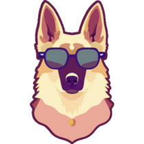 German Shepherd In Glasses Sticker
