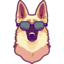 German Shepherd In Glasses Sticker
