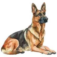 German Shepherd Laying Sticker