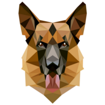 German Shepherd Low Poly Sticker
