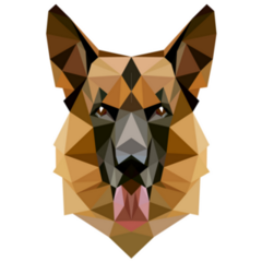 German Shepherd Low Poly Sticker
