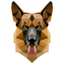 German Shepherd Low Poly Sticker