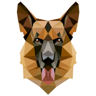 German Shepherd Low Poly Sticker