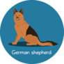 German Shepherd Name Sticker