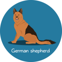 German Shepherd Name Sticker