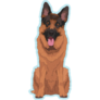 German Shepherd On Blue Sticker