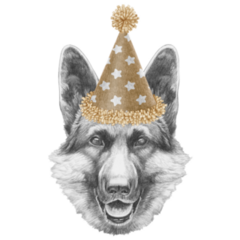 German Shepherd Party Sticker