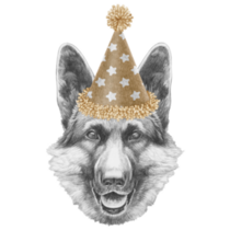 German Shepherd Party Sticker