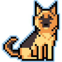 German Shepherd Pixel Sticker