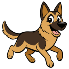 German Shepherd Playful Sticker