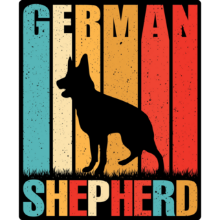  German Shepherd Retro Sticker