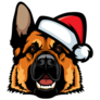 German Shepherd Santa Sticker