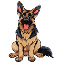 German Shepherd Sits Sticker