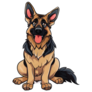 German Shepherd Sits Sticker