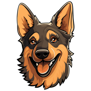 German Shepherd Smiles Sticker