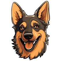 German Shepherd Smiles Sticker