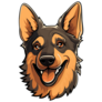 German Shepherd Smiles Sticker