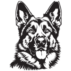 German Shepherd Stencil Sticker