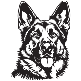 German Shepherd Stencil Sticker