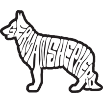German Shepherd Typography Sticker