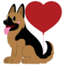 German Shepherd Valentine Sticker