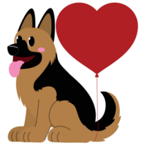 German Shepherd Valentine Sticker