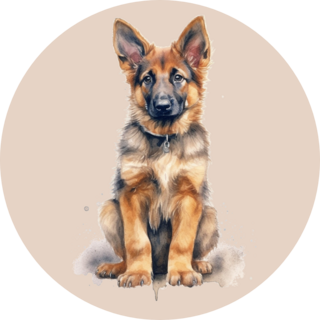German Shepherd Watercolor Pup Sticker