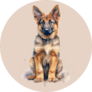 German Shepherd Watercolor Pup Sticker
