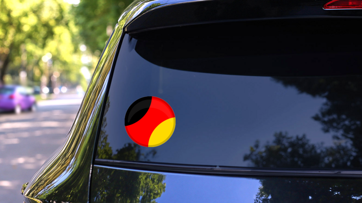 Germany Campaign Button Circle Sticker on a Rear Car Window (New) example
