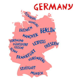 Germany Cities On Salmon Map